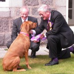 June 2013 - Campaigning in the Aberdeen by-election, with candidate Otto Inglis. And a dog.