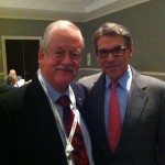Dallas, Roger Helmer MEP with governor and Presidential candidate Rick Perry