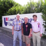 August 2013 - With UKIP candidate Andy McWilliam and Alex Hira ahead of the council by-election in Loughborough Ashby ward.
