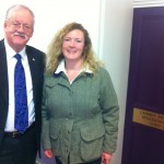 March 2013 - With UKIP Councillor Juliette Stevens outside the Tory Chief Whips Office (All Tory Offices in Derbyshire have UKIP Purple Doors!)