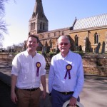 April 2013 - With Paul Oakden, canvassing the Welland Ward in Northamptonshire