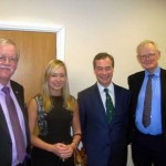 March 2012 With Nigel Farage, Alexandra Swann and Stuart Wheeler in Skegness
