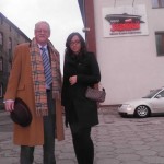 November 2012 Roger and Francesca outside The Solidarity Offices, Katowice